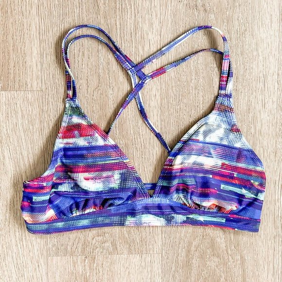 Athleta Multicolor Padded Racerback Bikini Top, Medium - Picture 1 of 6